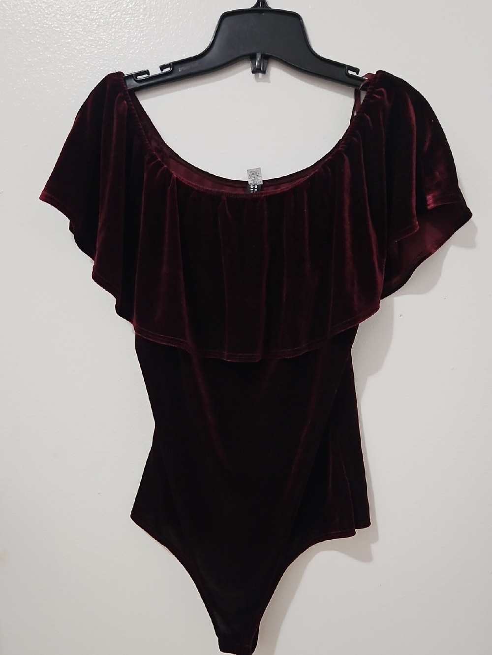 Design Lab Velvet Off-Shoulder Bodysuit
